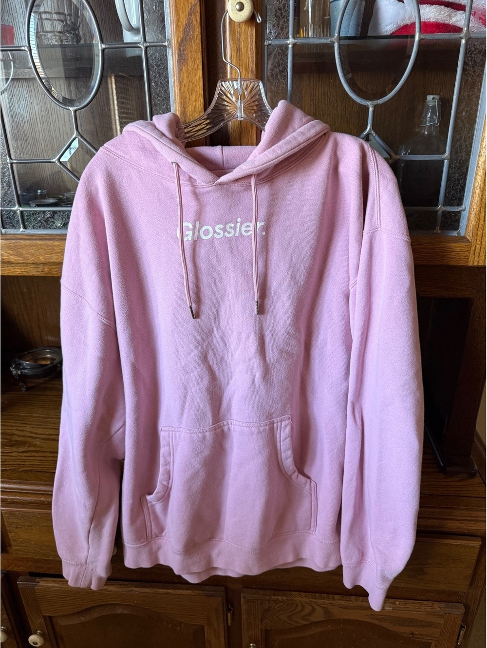 Glossier Mauve Pink Hoodie L